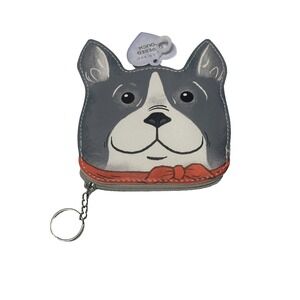 molly & rex dog keychain zipper pouch novelty approximately 5X5 inches